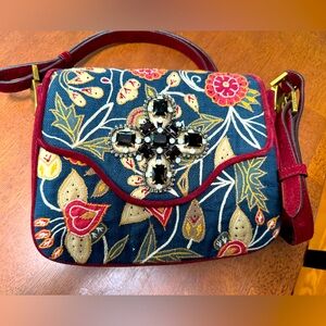 Tory Burch Elegant Floral Embellished Crossbody Bag